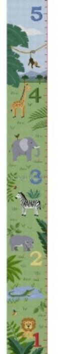 Growth Chart, Animal Savannah Painted Canvas Susan Roberts Needlepoint Designs, Inc. 