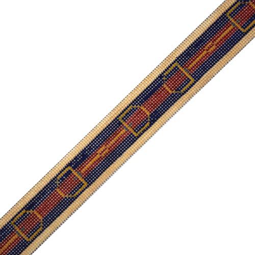 Gucci Stripe Belt with Bits Painted Canvas The Meredith Collection  - 1
