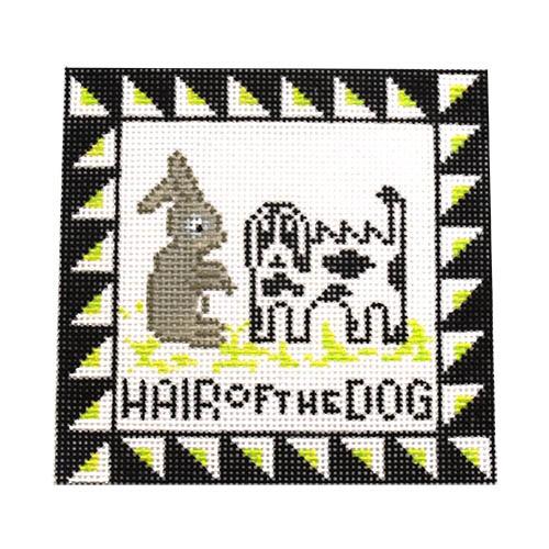 Hair of the Dog Coaster Painted Canvas Tina Griffin Designs 