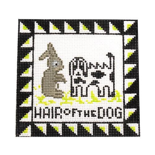 Hair of the Dog Coaster Painted Canvas Tina Griffin Designs  - 1