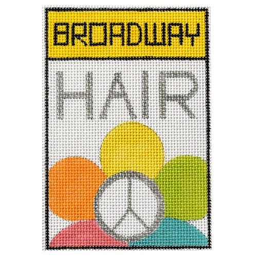 Hair Playbill Ornament – Needlepoint.Com