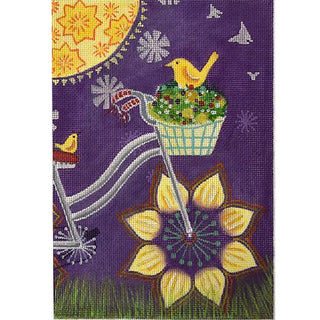 Half Bicycle Painted Canvas Love You More 
