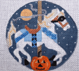 Halloween Carousel Horse Painted Canvas Melissa Prince Designs  - 1