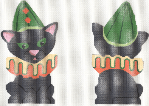 Halloween Cat Painted Canvas Labors of Love Needlepoint  - 1