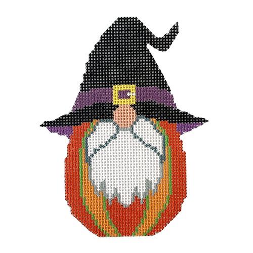 Halloween Gnome Painted Canvas Blue Ridge Stitchery  - 1