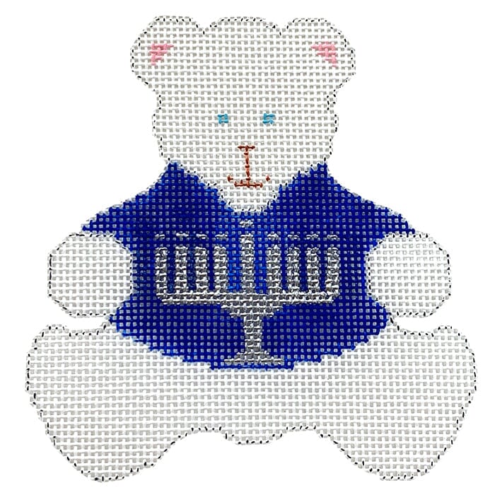 Hannukah Bear with Stitch Guide Painted Canvas The Princess & Me 
