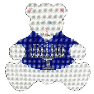 Hannukah Bear with Stitch Guide Painted Canvas The Princess & Me 
