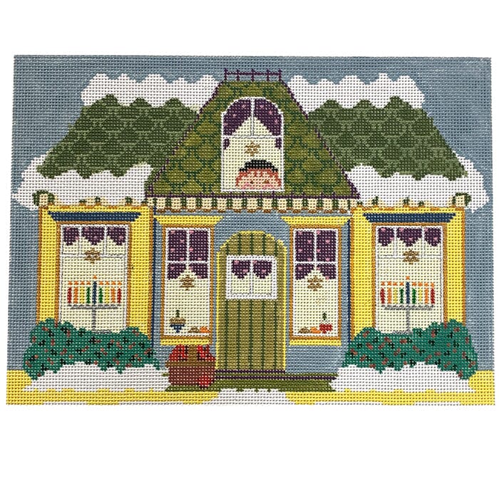 Hannukah House Painted Canvas NeedleDeeva 