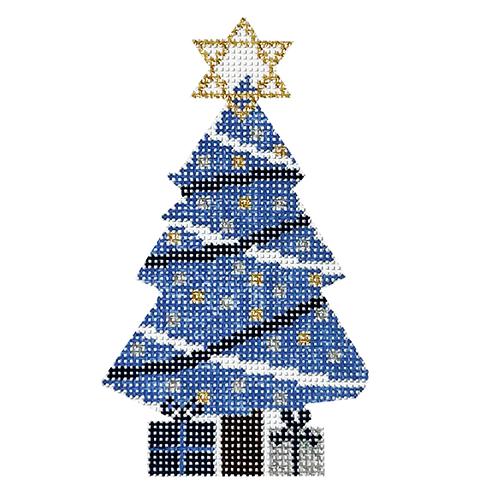 Hanukkah Tree Painted Canvas Rachel Barri Designs 

