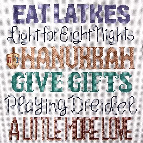 Hanukkah Words Painted Canvas Alice Peterson Company  - 1