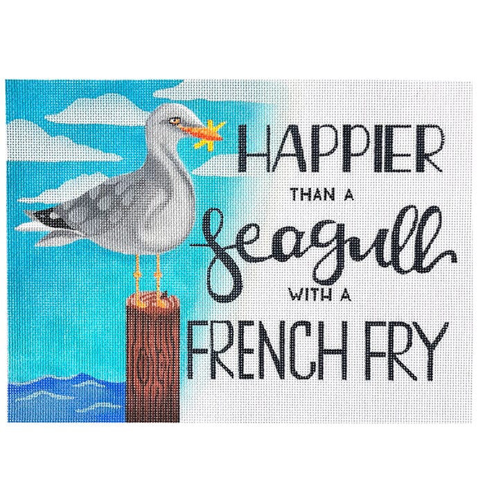 Happier Than a Seagull on 13 Painted Canvas Madeleine Elizabeth 