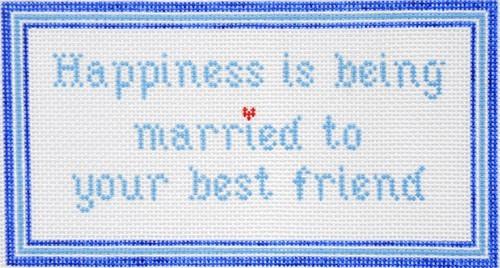 Happiness is Being Married Painted Canvas All About Stitching/The Collection Design 