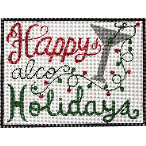 Happy Alco Holidays Painted Canvas Alice Peterson Company  - 1