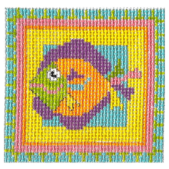 Happy Fish Mini Painted Canvas NeedleDeeva 