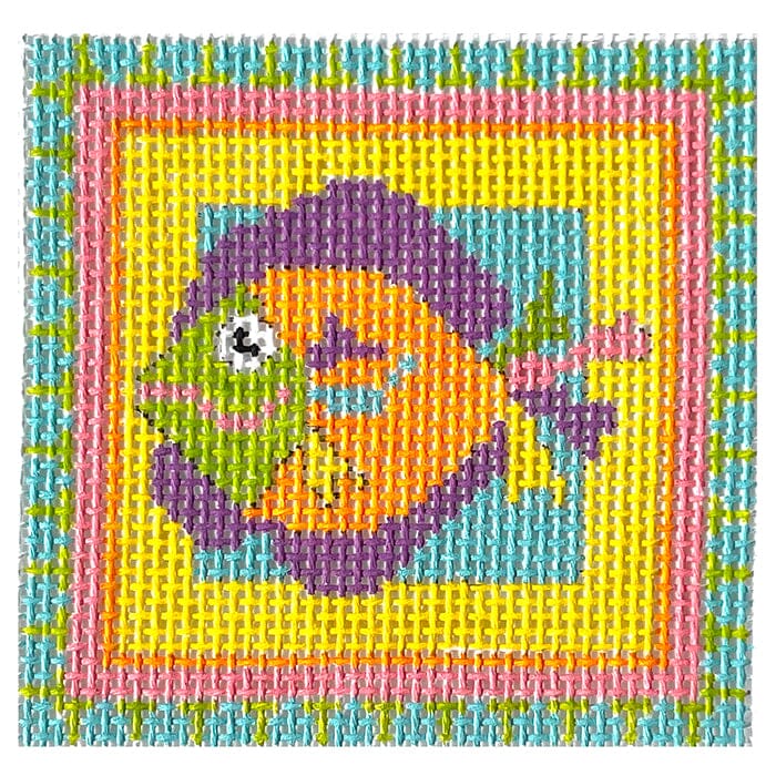 Happy Fish Mini Painted Canvas NeedleDeeva  - 1