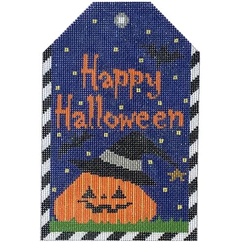 Happy Halloween Tag Painted Canvas The Meredith Collection  - 1