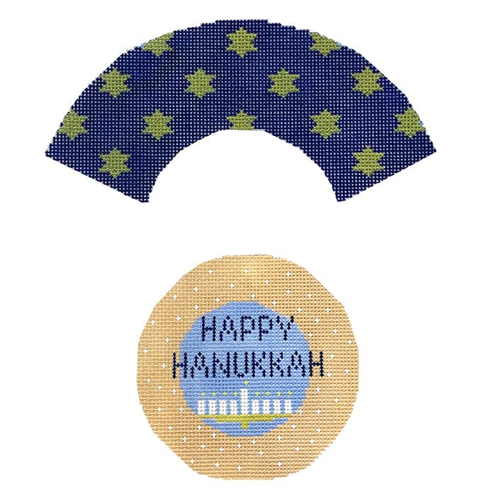 Happy Hanukkah Cupcake Painted Canvas NeedleDeeva 