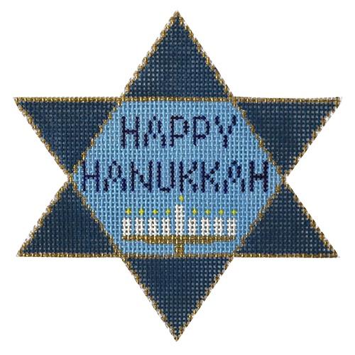 Happy Hanukkah Painted Canvas NeedleDeeva  - 1
