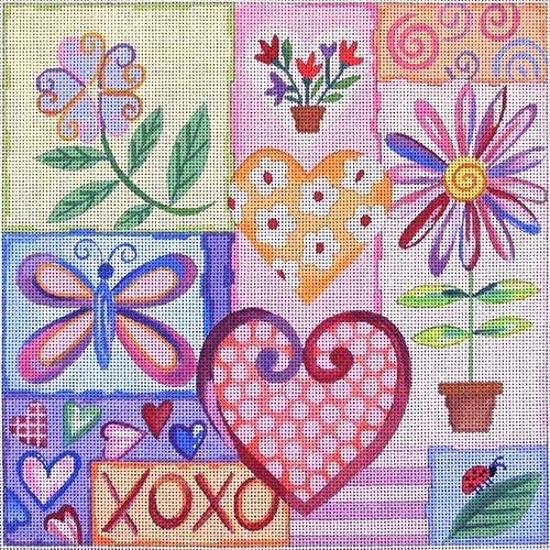 Happy Hearts Painted Canvas Alice Peterson Company  - 1