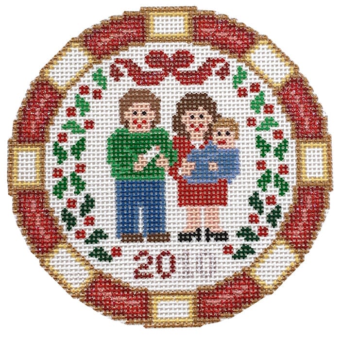 Happy Holidays Christmas Baby Ornament Painted Canvas CanvasWorks 
