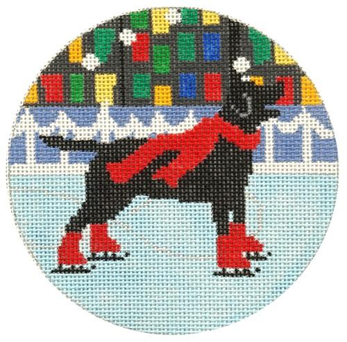 Happy Ice Dog Painted Canvas CBK Needlepoint Collections 