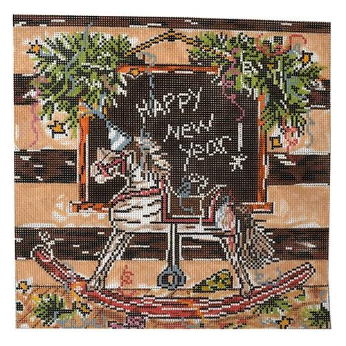 Happy New Year Painted Canvas Cooper Oaks Design 