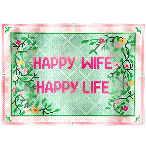 Happy Wife Happy Life Painted Canvas KCN Designers 
