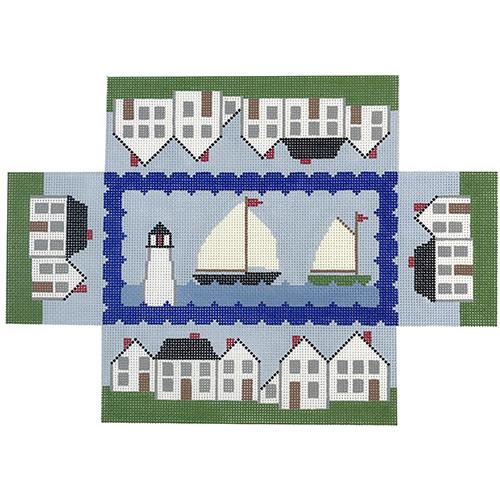 Harbor Town Brick Cover Painted Canvas Silver Needle 