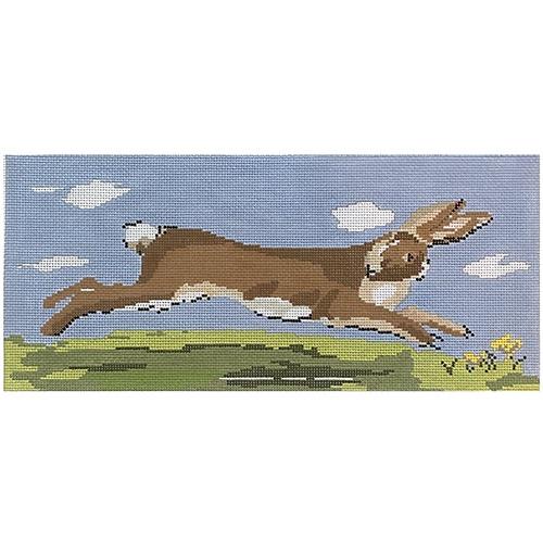 Hare - 13 mesh Painted Canvas The Plum Stitchery 