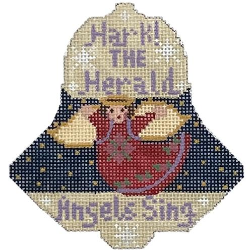 Hark the Herald Angels Sing Bell Painted Canvas Danji Designs  - 1