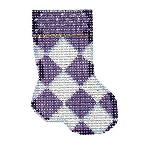 Harlequin Micro Mini Stocking Purple Painted Canvas Associated Talents  - 1