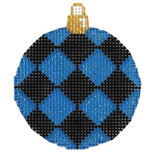 Harlequin Mini Ball Blue and Black Painted Canvas Associated Talents 