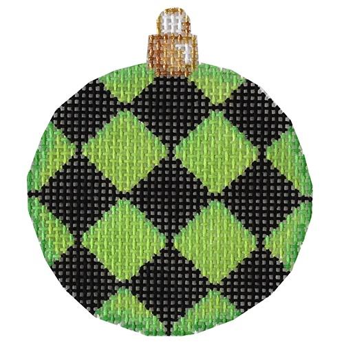 Harlequin Mini Ball Lime and Black Painted Canvas Associated Talents 