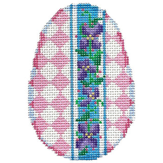 Harlequin/Violets Egg Painted Canvas Associated Talents 
