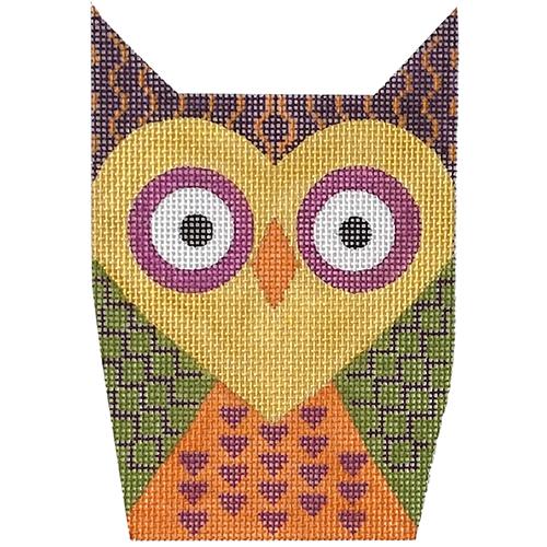 Harvest Owl with Stitch Guide Painted Canvas Eye Candy Needleart 