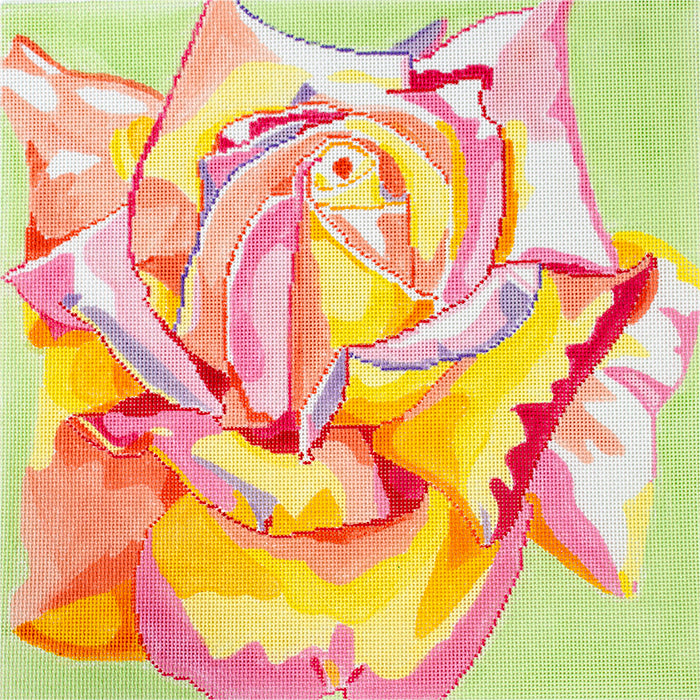 Harvest Rose Painted Canvas Jean Smith  - 1