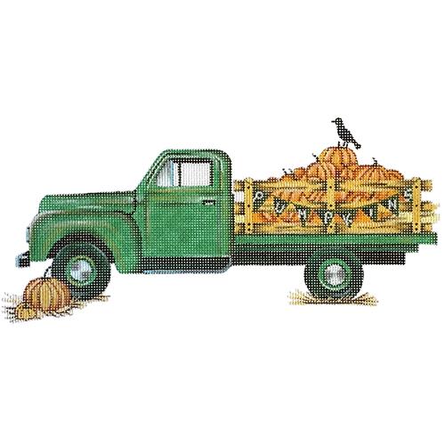 Harvest Truck with Pumpkins Painted Canvas Painted Pony Designs  - 1