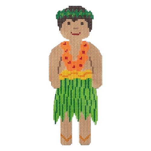 Hawaiian Boy Painted Canvas A Stitch in Time  - 1