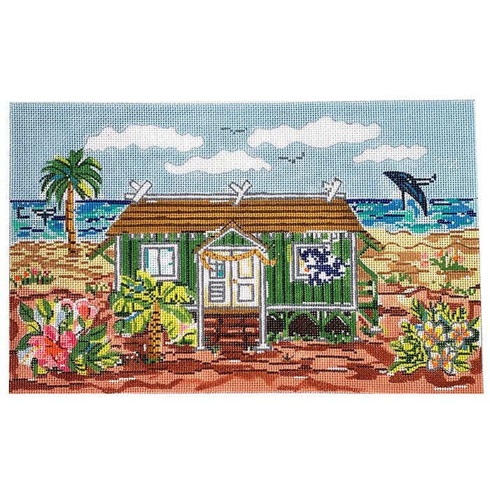 Hawaiian Cottage Painted Canvas Cooper Oaks Design  - 1