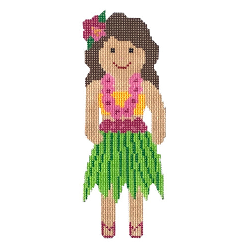 Hawaiian Girl Painted Canvas A Stitch in Time 