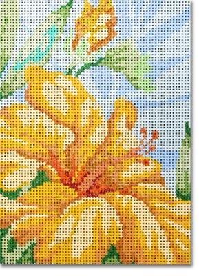 Hawaiian Hibiscus   Small Painted Canvas CBK Needlepoint Collections  - 1