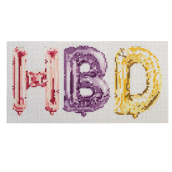 HBD Balloons Painted Canvas Rachel Barri Designs  - 1