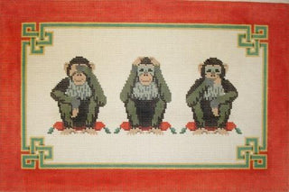 Hear, See, Speak No Evil Painted Canvas Susan Roberts Needlepoint Designs, Inc. 
