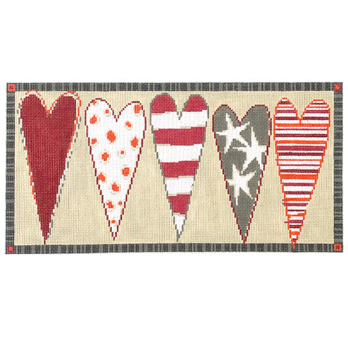 Heart Bolster Painted Canvas Pippin  - 1