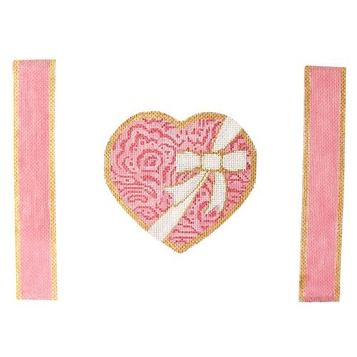 Heart Box Painted Canvas The Plum Stitchery  - 1
