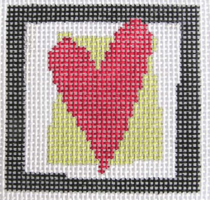 Heart (green) Painted Canvas Pippin  - 1