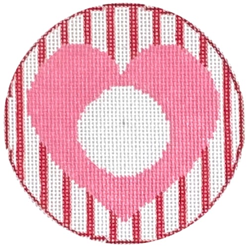 Heart Monogram Round Painted Canvas Rachel Donley  - 1