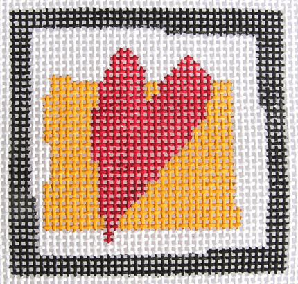 Heart (orange) Painted Canvas Pippin  - 1