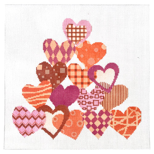 Heart Stack Painted Canvas A Stitch in Time  - 1