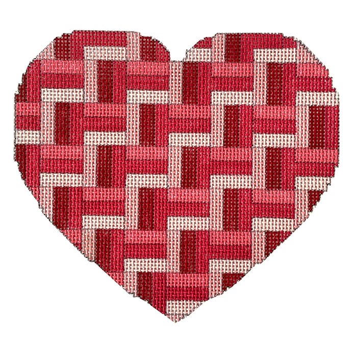 Heart Stash Bag Pinks Painted Canvas CBK Needlepoint Collections 